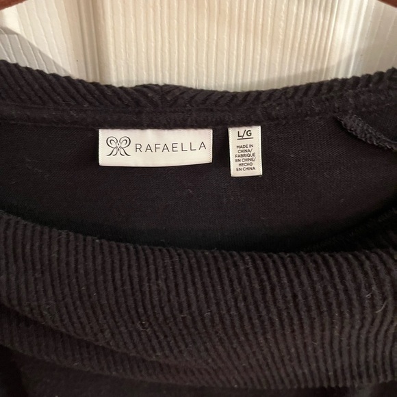 RAFAELLA~BLACK OFF THE SHOULDER~ BLOUSE~LG - Picture 6 of 11